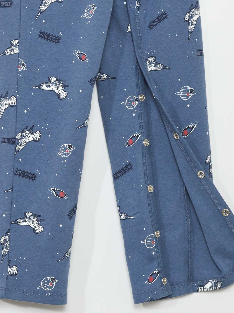 Pantalon avec ouverture à pressions - So Easy Bleu - Kiabi