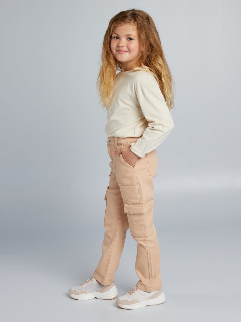 Pantalon avec poche à rabat - coupe + confortable Beige - Kiabi