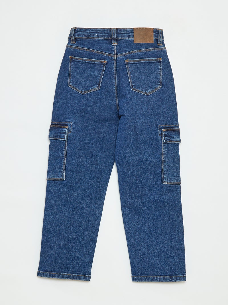 Pantalon avec poches à rabat - coupe + confortable Bleu - Kiabi