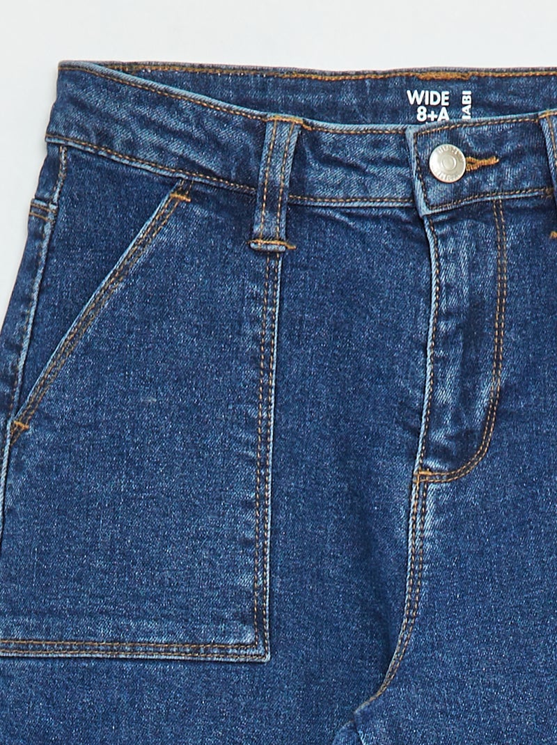 Pantalon avec poches à rabat - coupe + confortable Bleu - Kiabi