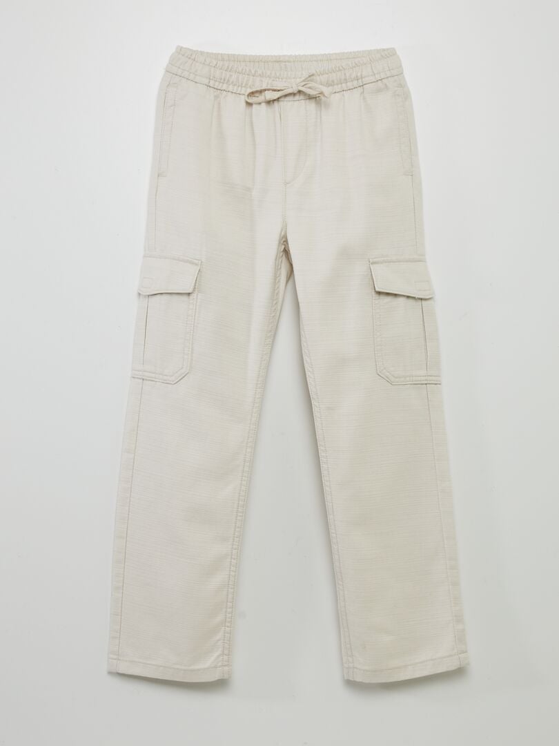Pantalon avec poches à rabat gris lune - Kiabi