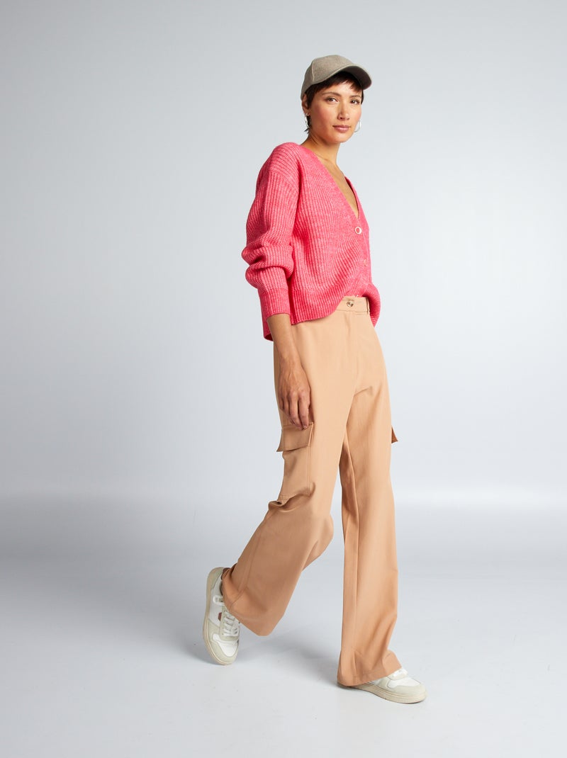 Pantalon avec poches à rabat Marron - Kiabi