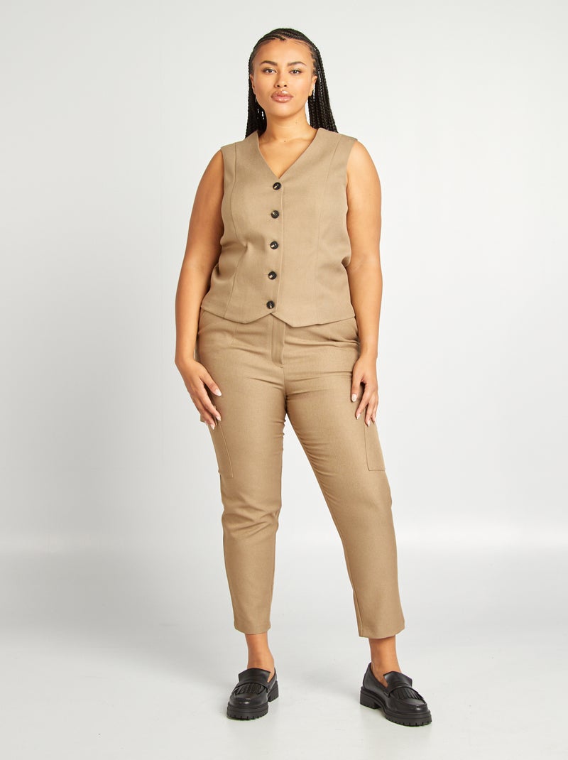 Pantalon avec poches à rabat Vert - Kiabi