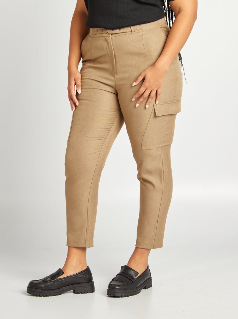 Pantalon avec poches à rabat Vert - Kiabi