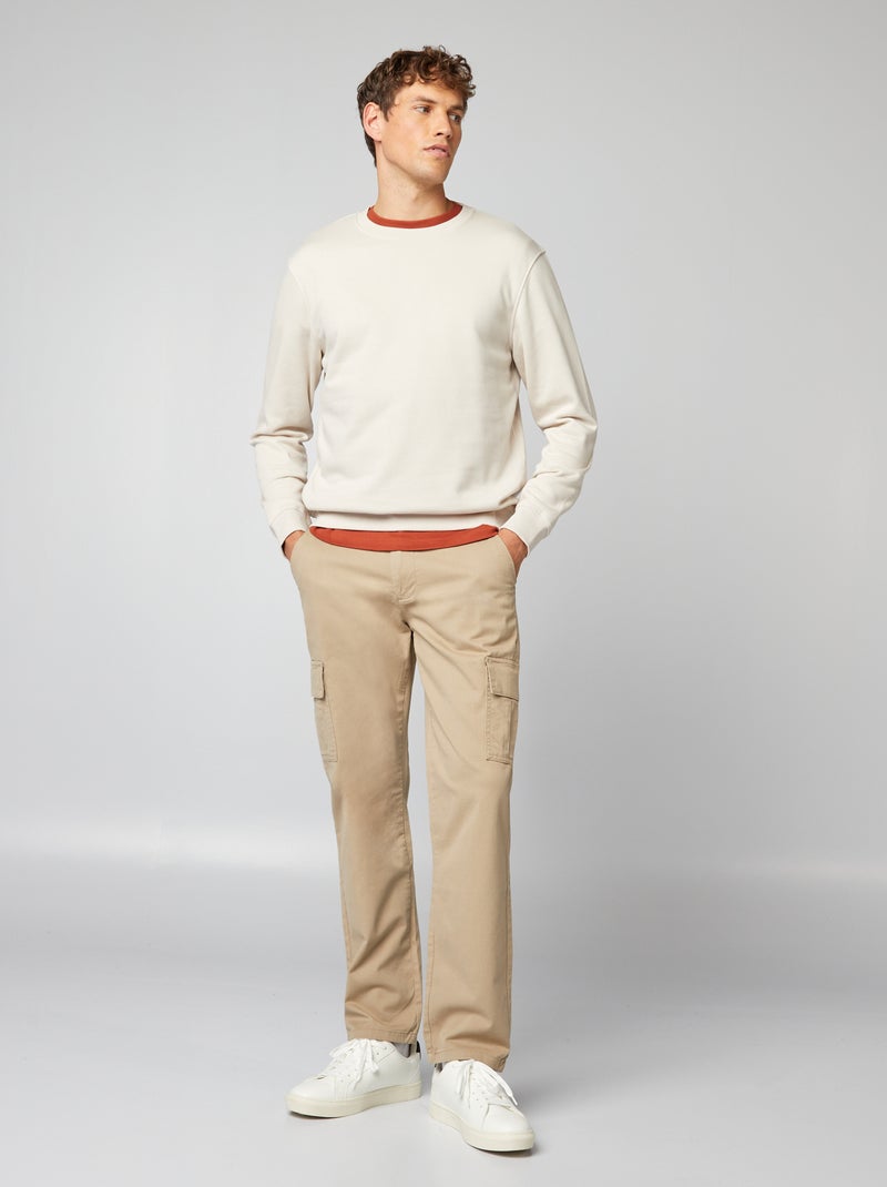 Pantalon avec poches Beige - Kiabi