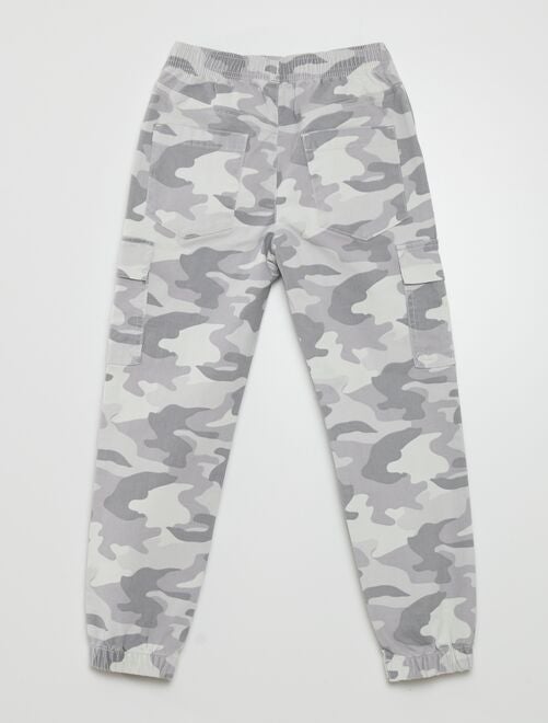 Pantalon avec poches et motif camouflage - Kiabi