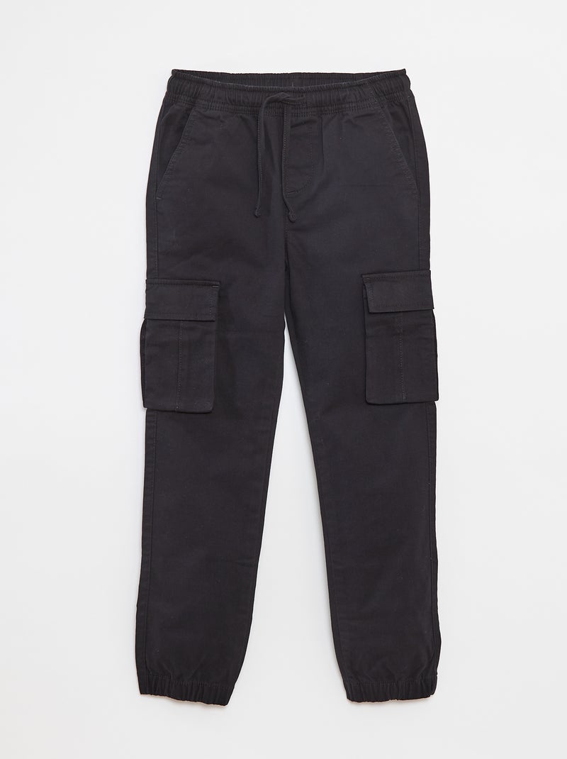 Pantalon avec poches et taille ajustable noir - Kiabi