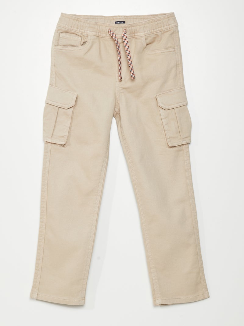 Pantalon avec poches sur les côtés Beige - Kiabi