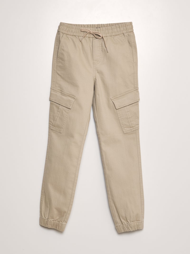 Pantalon avec poches sur les côtés Beige - Kiabi