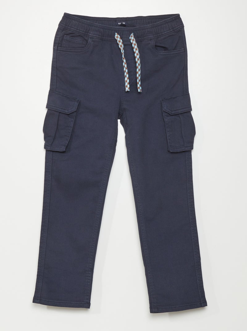 Pantalon avec poches sur les côtés Bleu marine - Kiabi