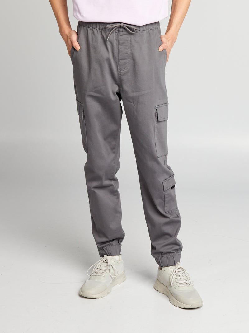 Pantalon avec poches sur les côtés Gris - Kiabi