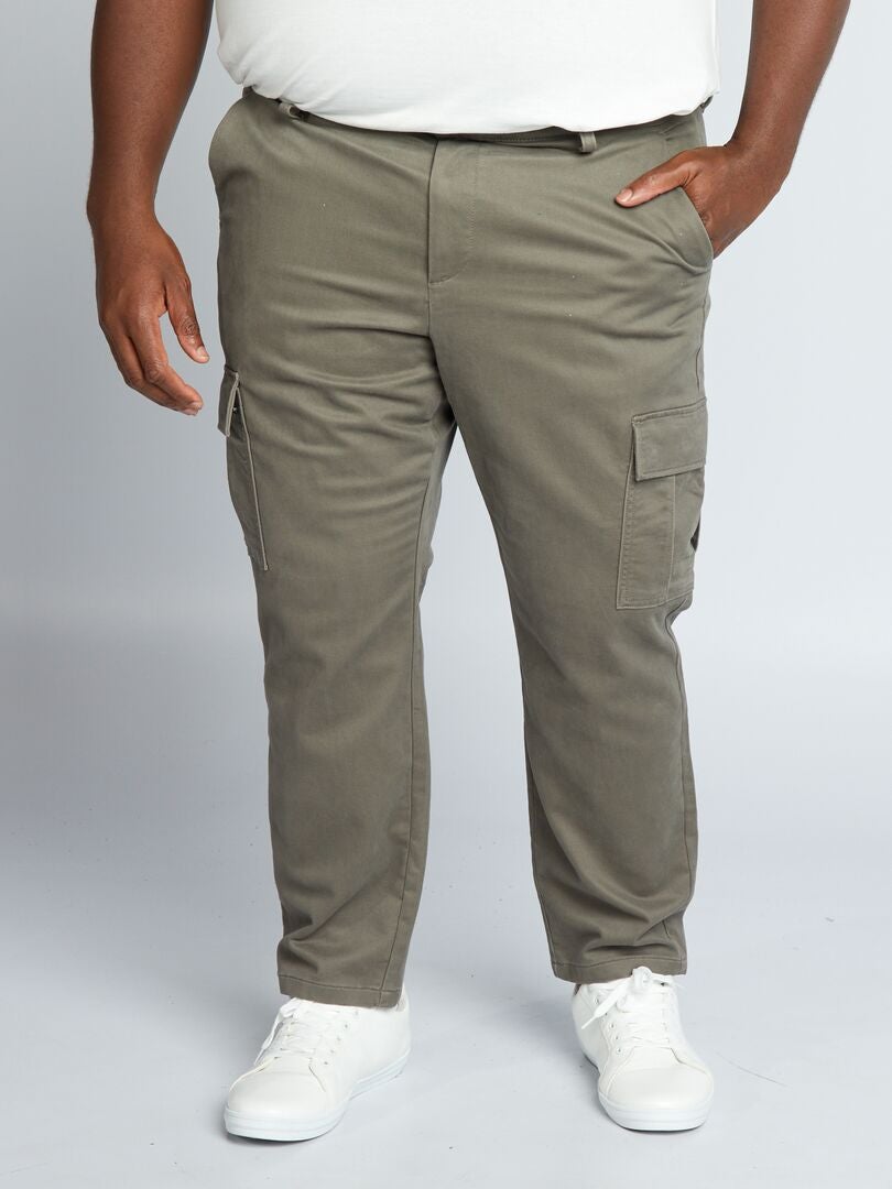 Pantalon avec poches sur les côtés Kaki - Kiabi