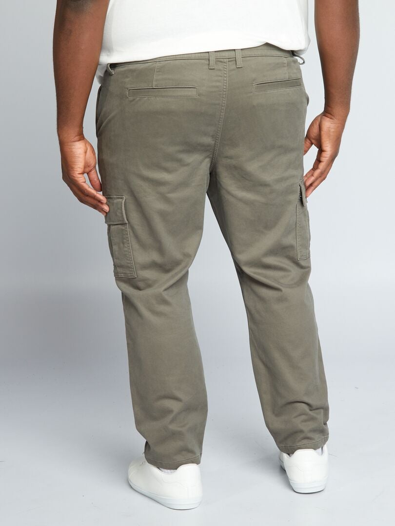Pantalon avec poches sur les côtés Kaki - Kiabi