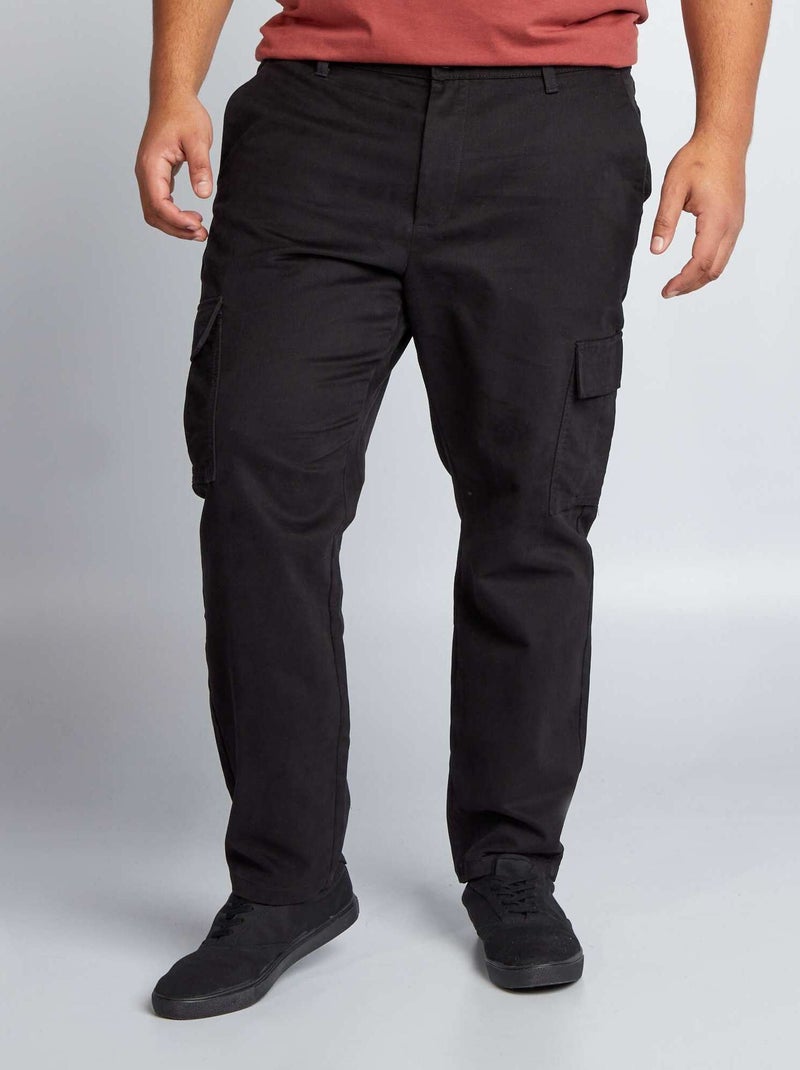 Pantalon avec poches sur les côtés noir - Kiabi