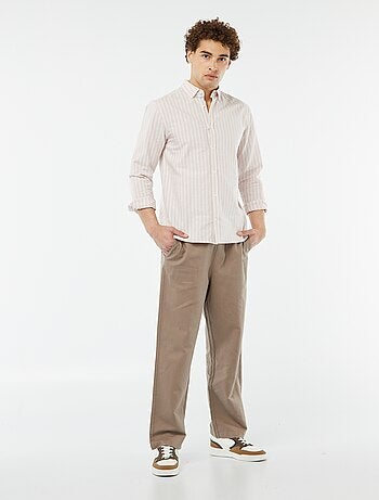 Pantalon avec taille élastiquée et liens à nouer