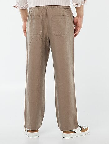 Pantalon avec taille élastiquée et liens à nouer