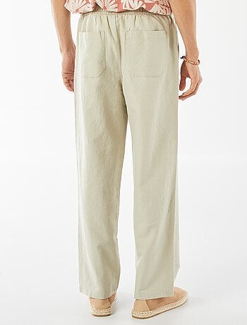 Pantalon avec taille élastiquée et liens à nouer
