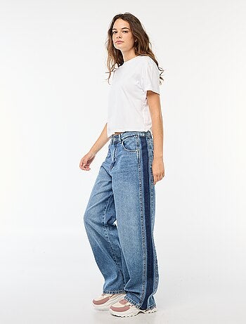 Pantalon baggy contrastant