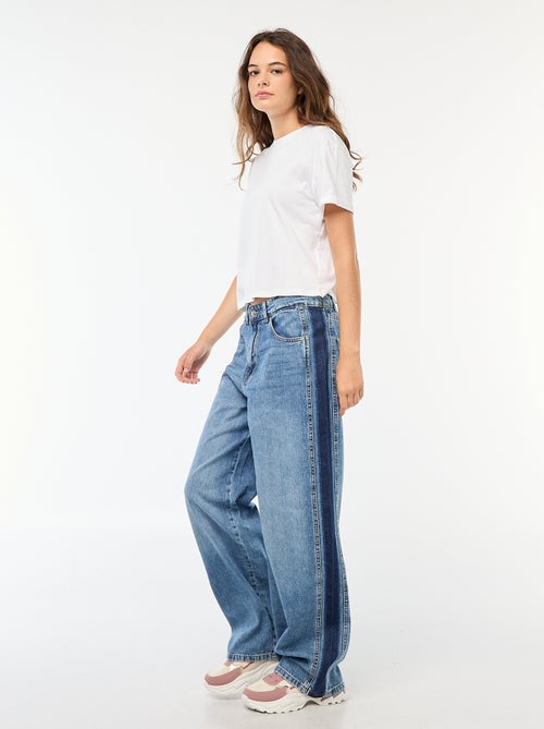 Pantalon baggy contrastant - Kiabi