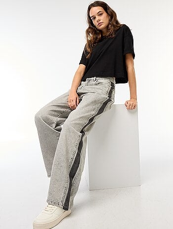 Pantalon baggy contrastant