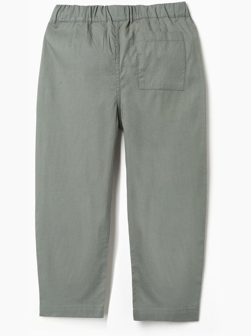 Pantalon baggy en coton facile à enfiler B&S Vert clair - Kiabi