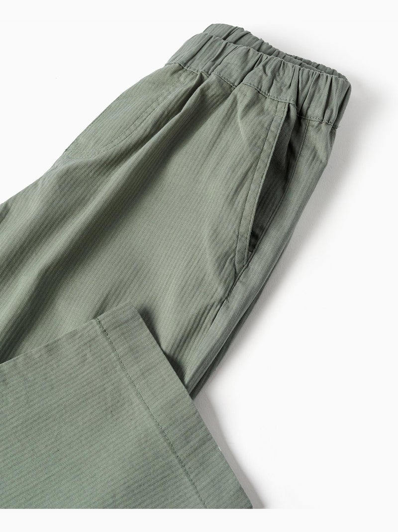 Pantalon baggy en coton facile à enfiler B&S Vert clair - Kiabi