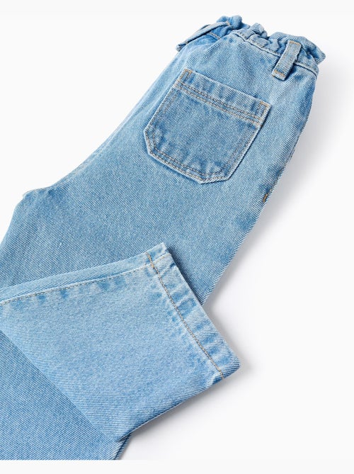 Pantalon baggy en jean à taille paperbag - Kiabi