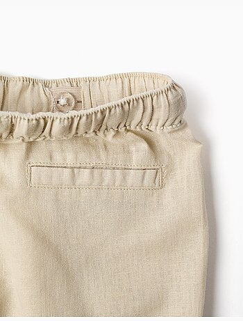 Pantalon baggy en lin avec cordon de serrage