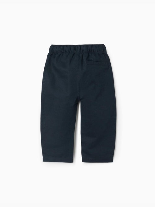 Pantalon baggy en lin avec cordon de serrage - Kiabi