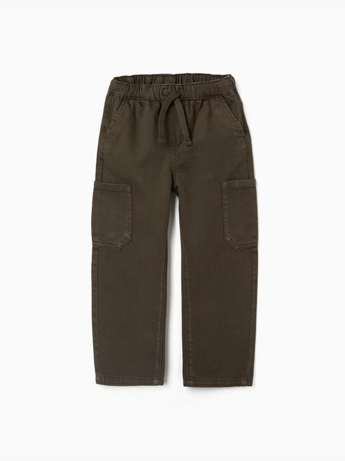 Pantalon baggy en sergé avec poches cargo - Kiabi Pantalon baggy en sergé avec poches cargo - Kiabi