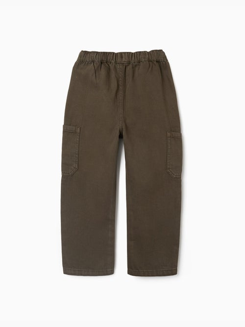 Pantalon baggy en sergé avec poches cargo - Kiabi Pantalon baggy en sergé avec poches cargo - Kiabi