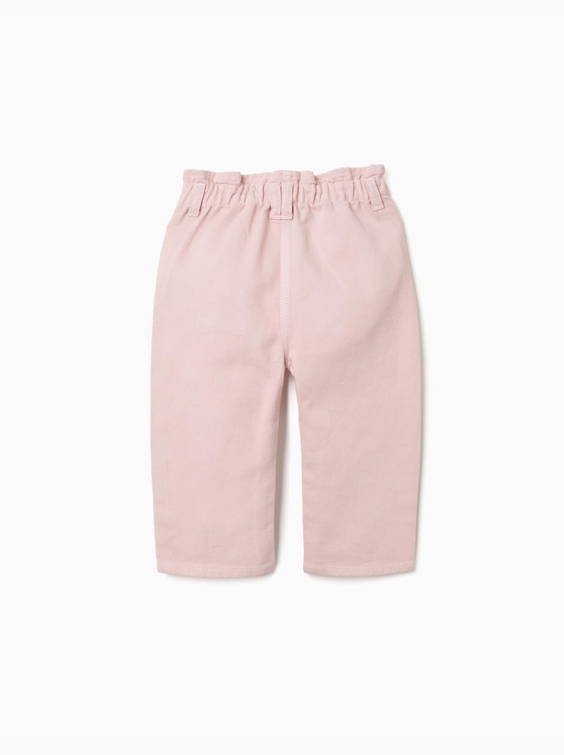 Pantalon baggy en sergé Rose - Kiabi