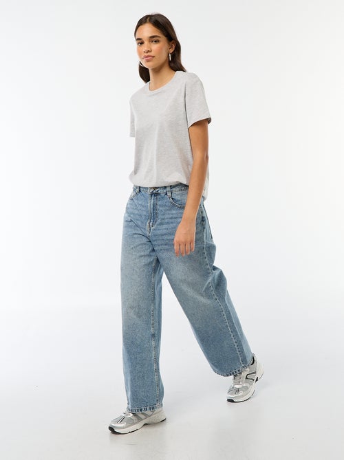 Pantalon baggy taille basse à 5 poches - Kiabi