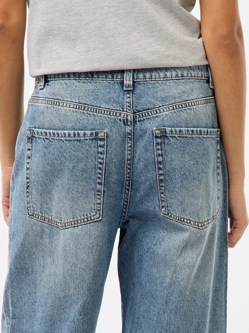 Pantalon baggy taille basse à 5 poches Bleu - Kiabi