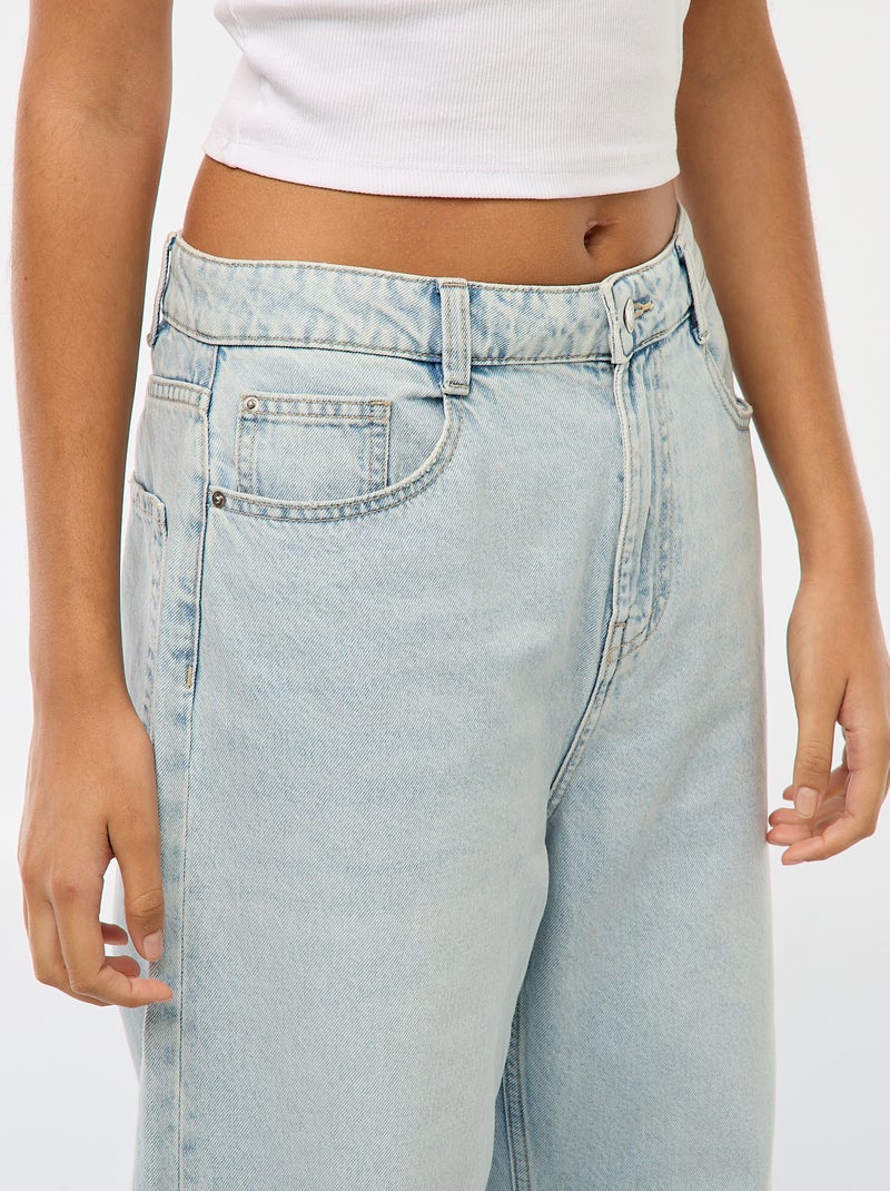 Pantalon baggy taille basse à 5 poches Bleu - Kiabi