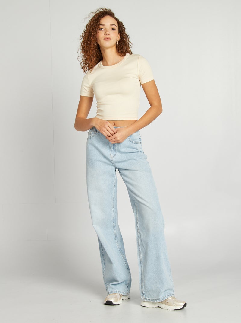 Pantalon baggy taille basse Bleu clair - Kiabi