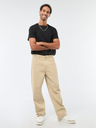 Pantalon baggy uni en twill