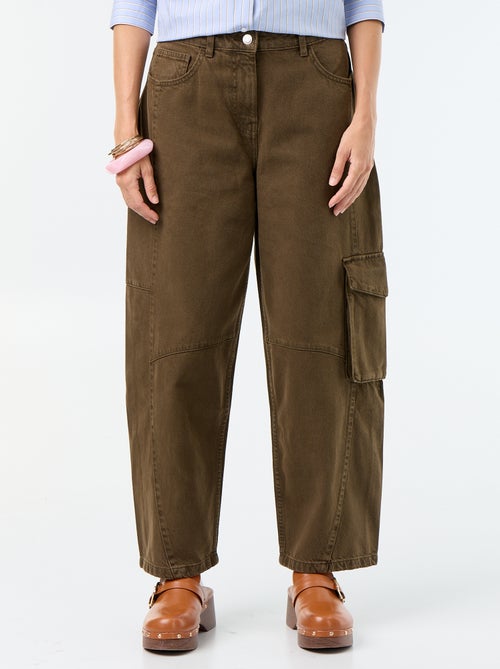 Pantalon ballon avec poche à rabat - Kiabi