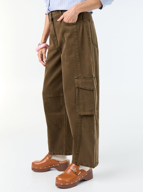 Pantalon ballon avec poche à rabat - Kiabi