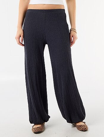 Pantalon balloon en maille crinkle