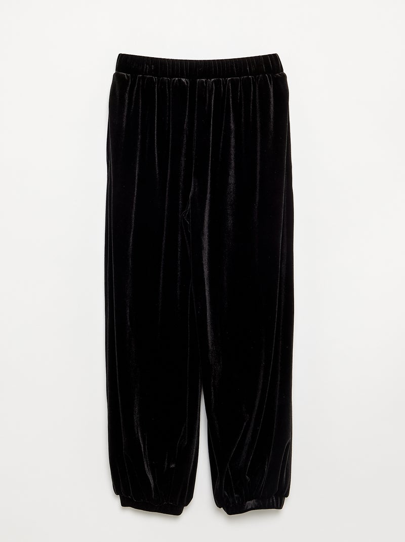 Pantalon balloon en velours Noir - Kiabi