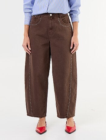Pantalon barrel avec détails cloutés