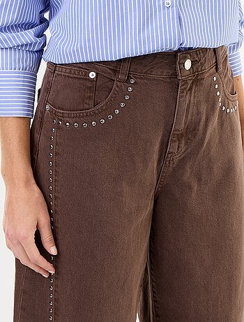 Pantalon barrel avec détails cloutés