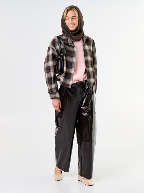 Pantalon barrel en faux cuir - Kiabi Pantalon barrel en faux cuir - Kiabi