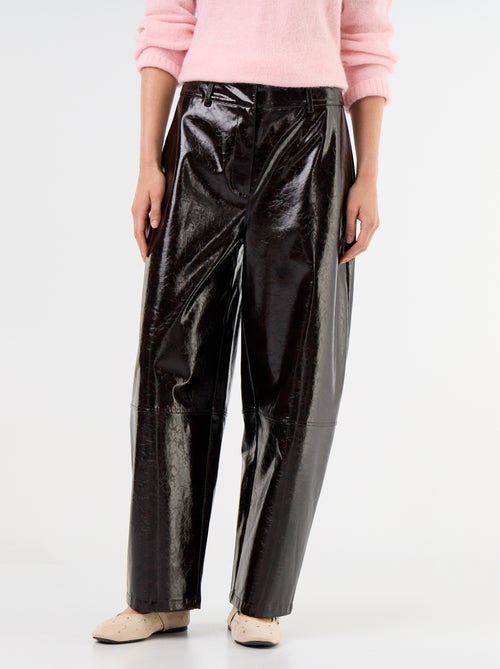 Pantalon barrel en faux cuir - Kiabi Pantalon barrel en faux cuir - Kiabi