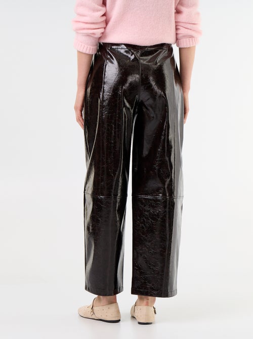Pantalon barrel en faux cuir - Kiabi Pantalon barrel en faux cuir - Kiabi