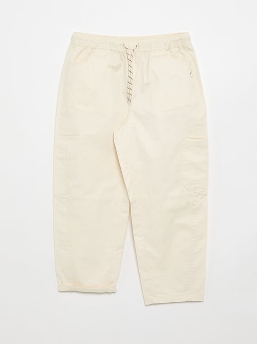 Pantalon barrel fit avec cordons de serrage - Kiabi