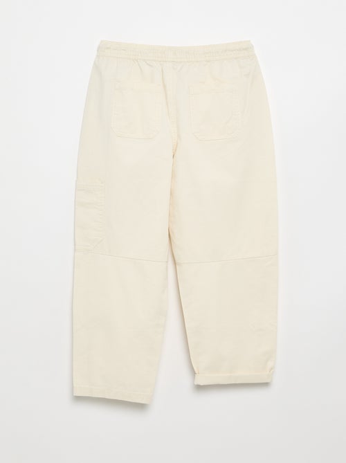 Pantalon barrel fit avec cordons de serrage - Kiabi