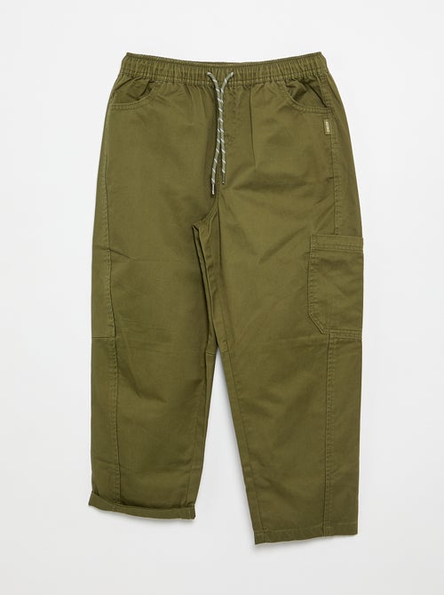 Pantalon barrel fit avec cordons de serrage - Kiabi