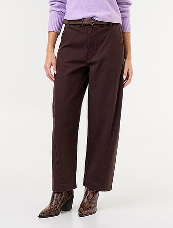 Pantalon barrel large + ceinture en simili